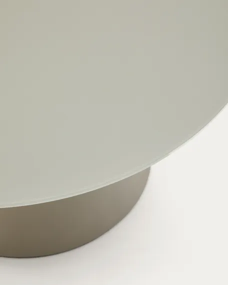 Журнальный столик Wilshire из матового стекла и стали матово-серый Ø80 см