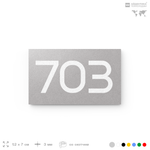 Номер на дверь 703, табличка на дверь для офиса, квартиры, кабинета, аудитории, склада, серая 120х70 мм, Айдентика Технолоджи