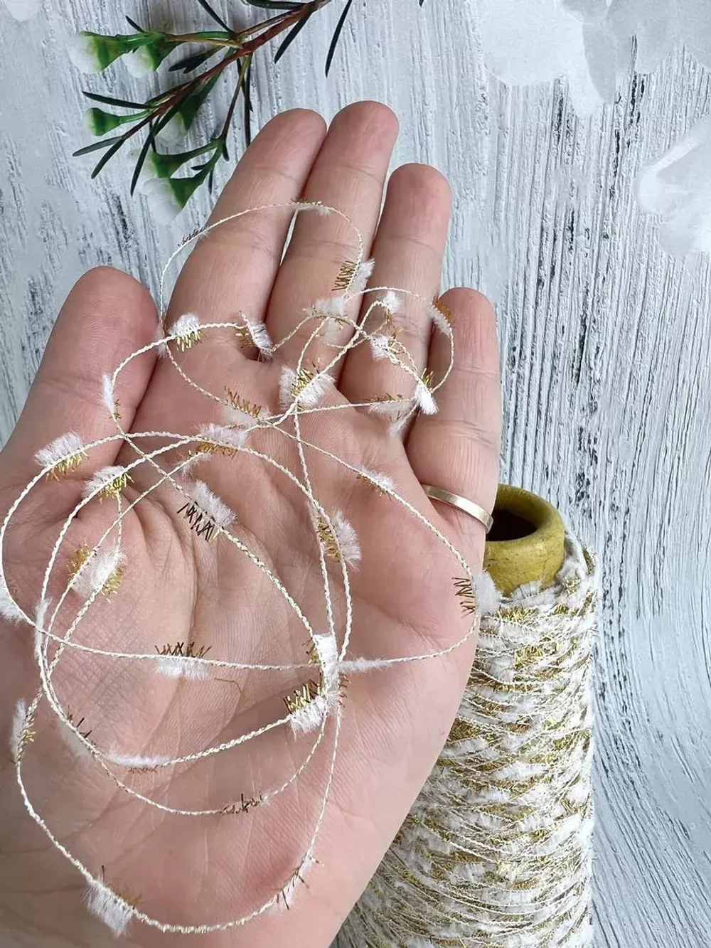 Пряжа для вязания травка пушистая реснички