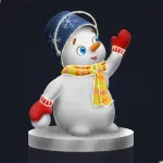 уличная фигура снеговичок со снежком