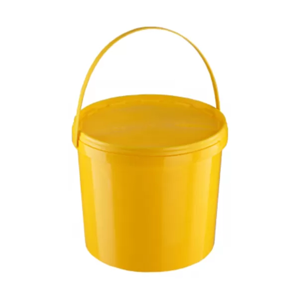 Контейнер для утилизации органических отходов КМ-Проект класс Б 10 л, высота 225 мм, желтый, с ручкой одноразовый
