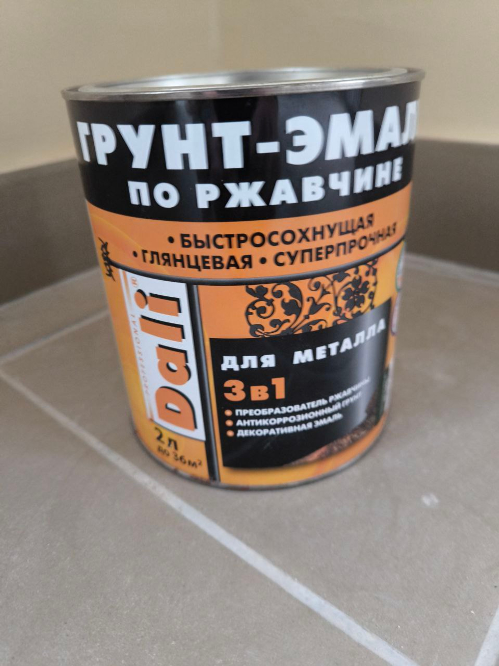 Грунт-эмаль по ржавчине "DALI" 3 В 1 КРАСНАЯ 2,0 л