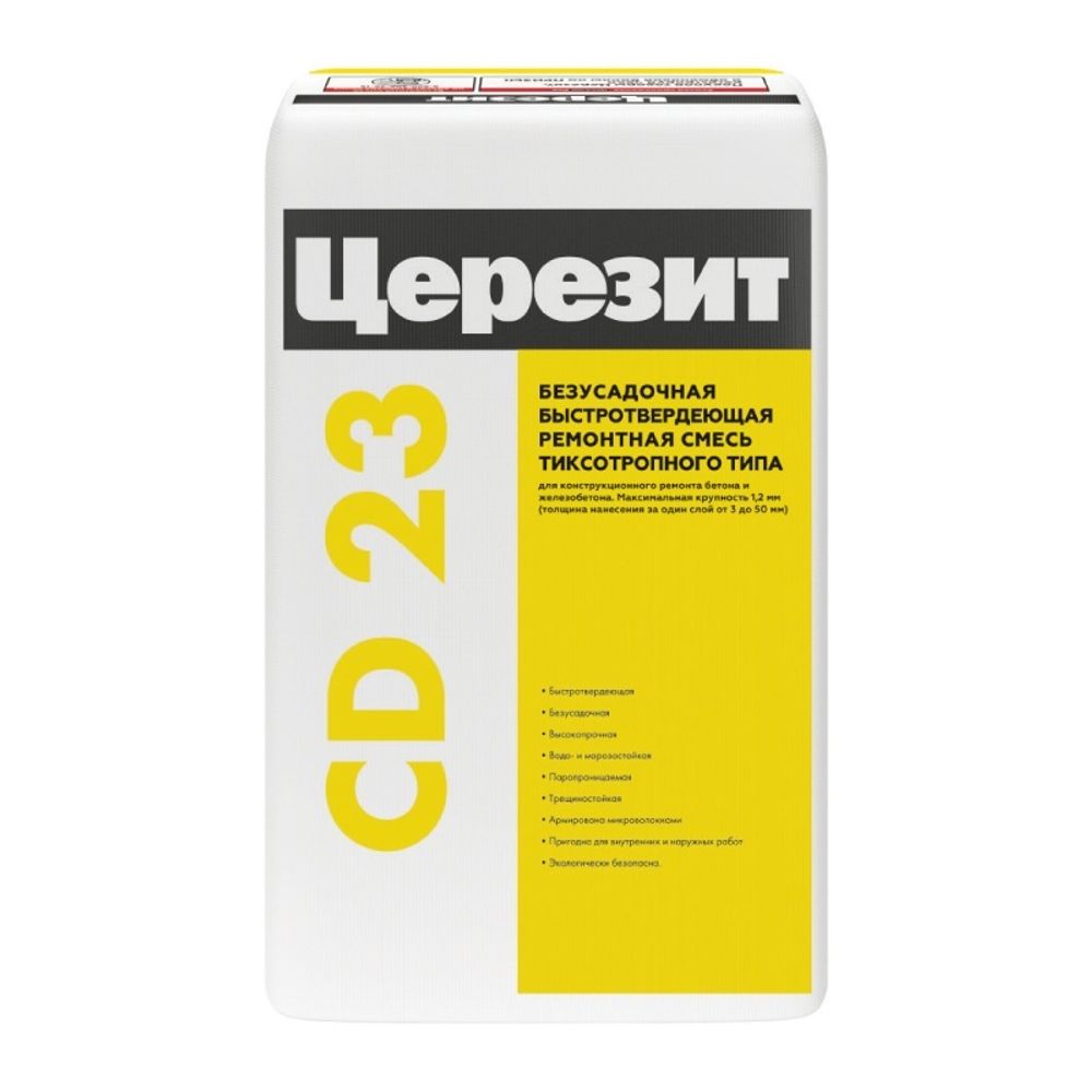 Смесь мелкозернистая ремонтная Церезит CD 23 25 кг