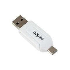 Картридер OTG Card Reader USB 2.0 для карт памяти Micro SD + SD/MMC + MS + M2 Perfeo PF-VI-O004 (Белый)