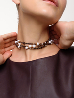 Колье "Sea pearl hematite" Gold