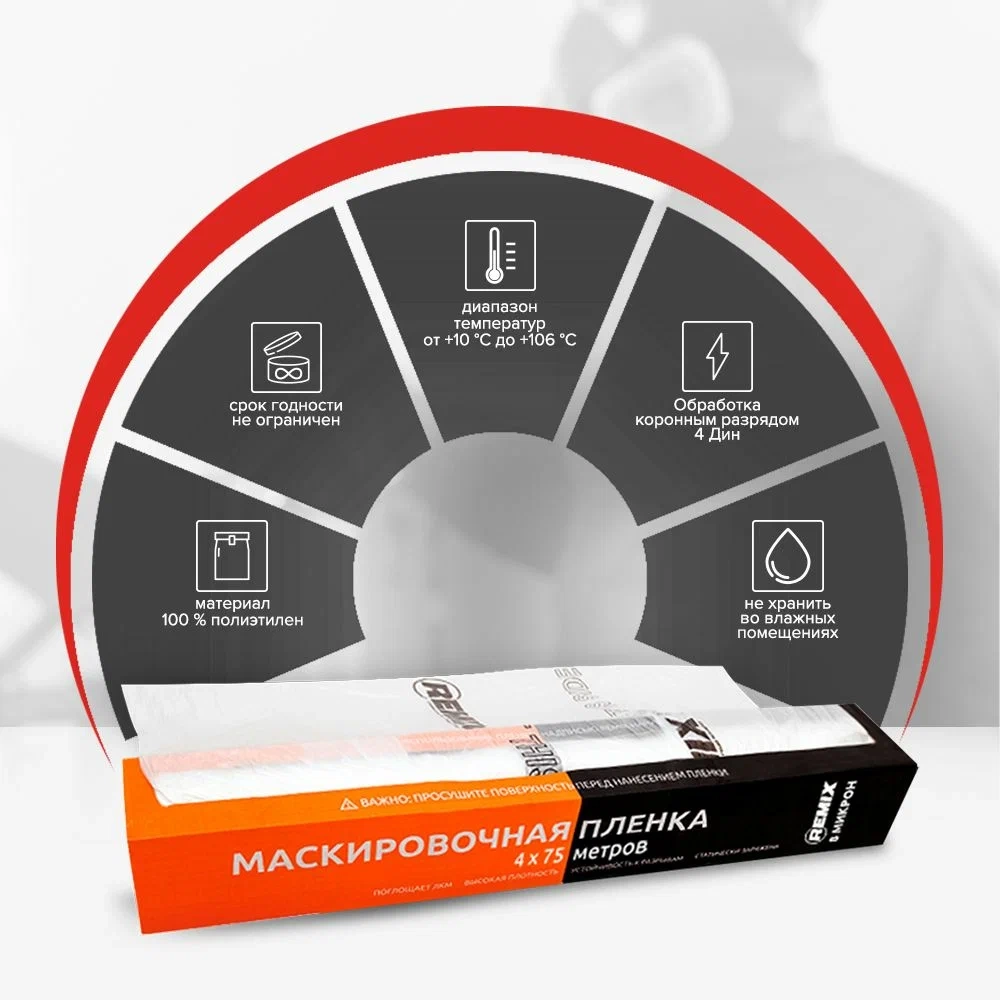 Маскировочная пленка REMIX 4 х 75м (8мкм) (рулон)