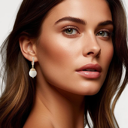 Серьги шарики из морской раковины