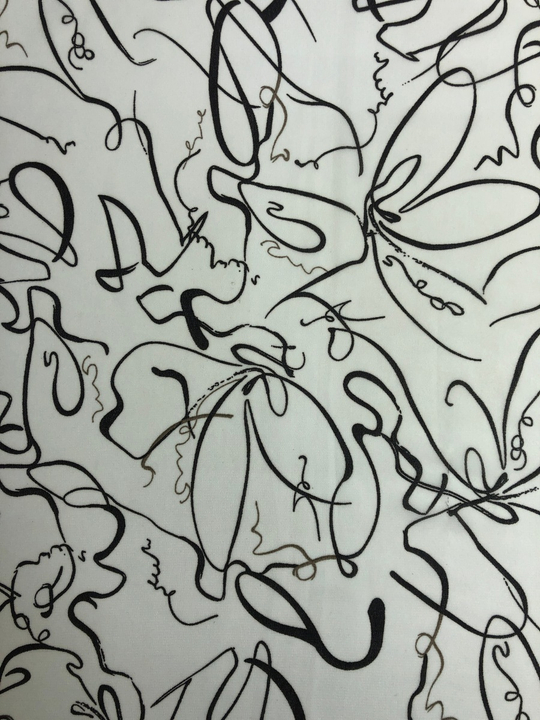 Шифон принт, линии коричневые на кремовом Моналиса BST3505AD1C1