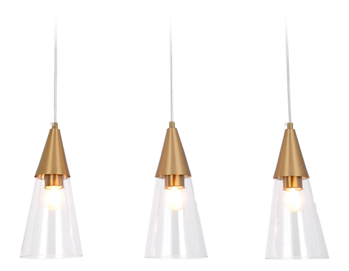 Подвесной светильник TR3669/3 BS/CL латунь/прозрачный E14/3 max 40W 590*120*850