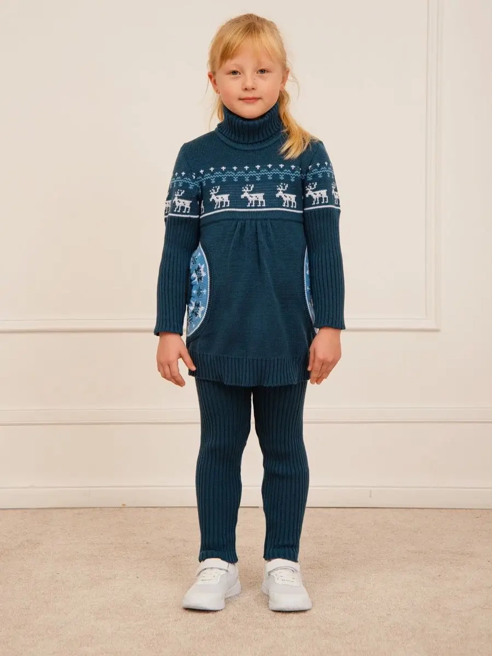 Платье туника вязаное