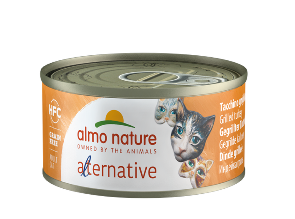 Almo Nature Alternative Консервы для кошек "Индейка гриль" (HFC ALMO NATURE ALTERNATIVE CATS TURKEY GRILLED) 0,07 кг x 1 шт.