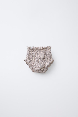 ZARA ТРУСЫ С ЦВЕТОЧНЫМ РЕЛЬЕФОМ, ЭКРЮ