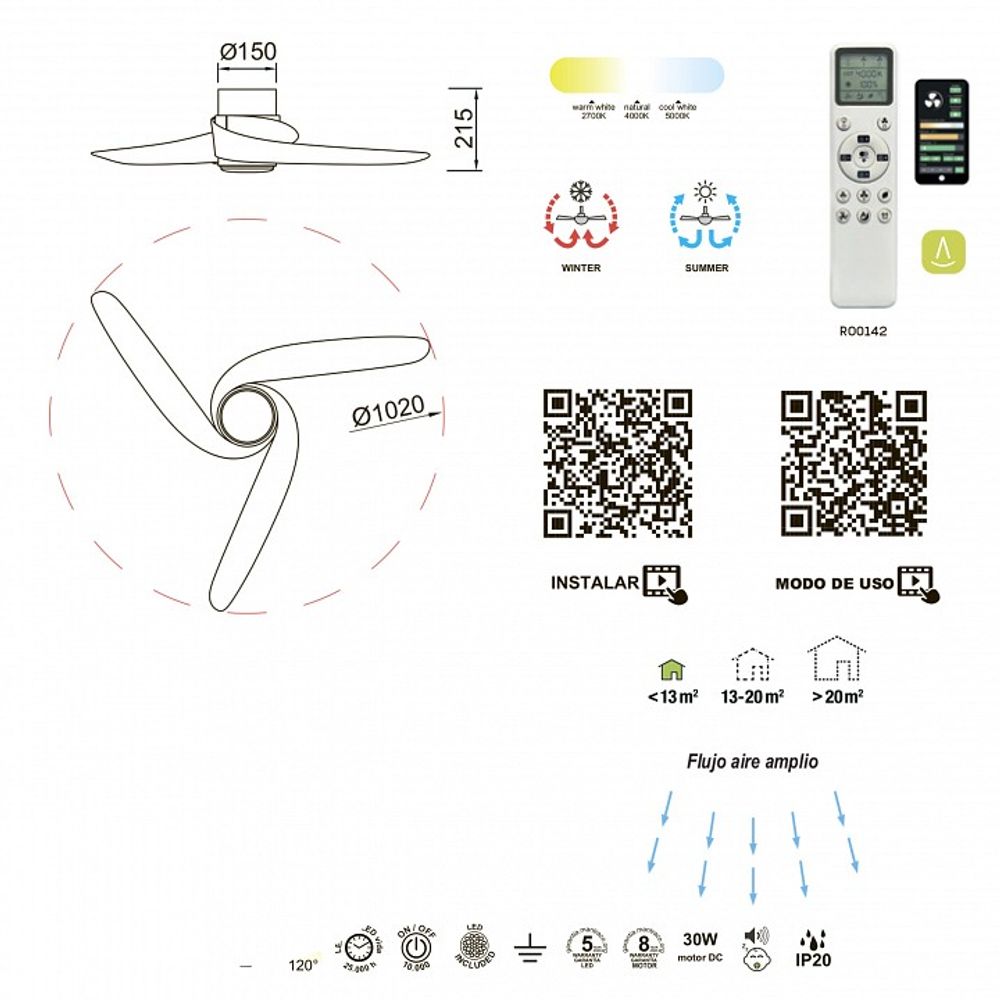 Светильник с вентилятором Mantra Island 8713