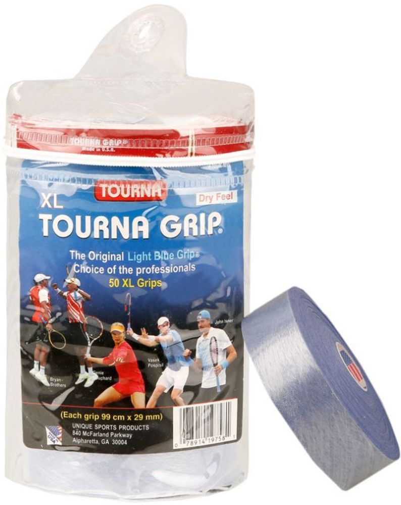 Теннисные намотки Tourna Grip XL Dry Feel 50P - небесный