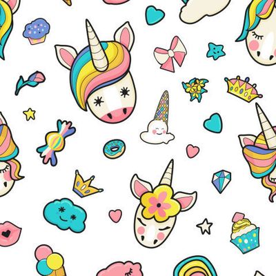 мордашки единорогов с предметами декора