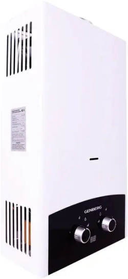 Проточный газовый водонагреватель GENBERG 310.01 премиум 10 л.серая накладка