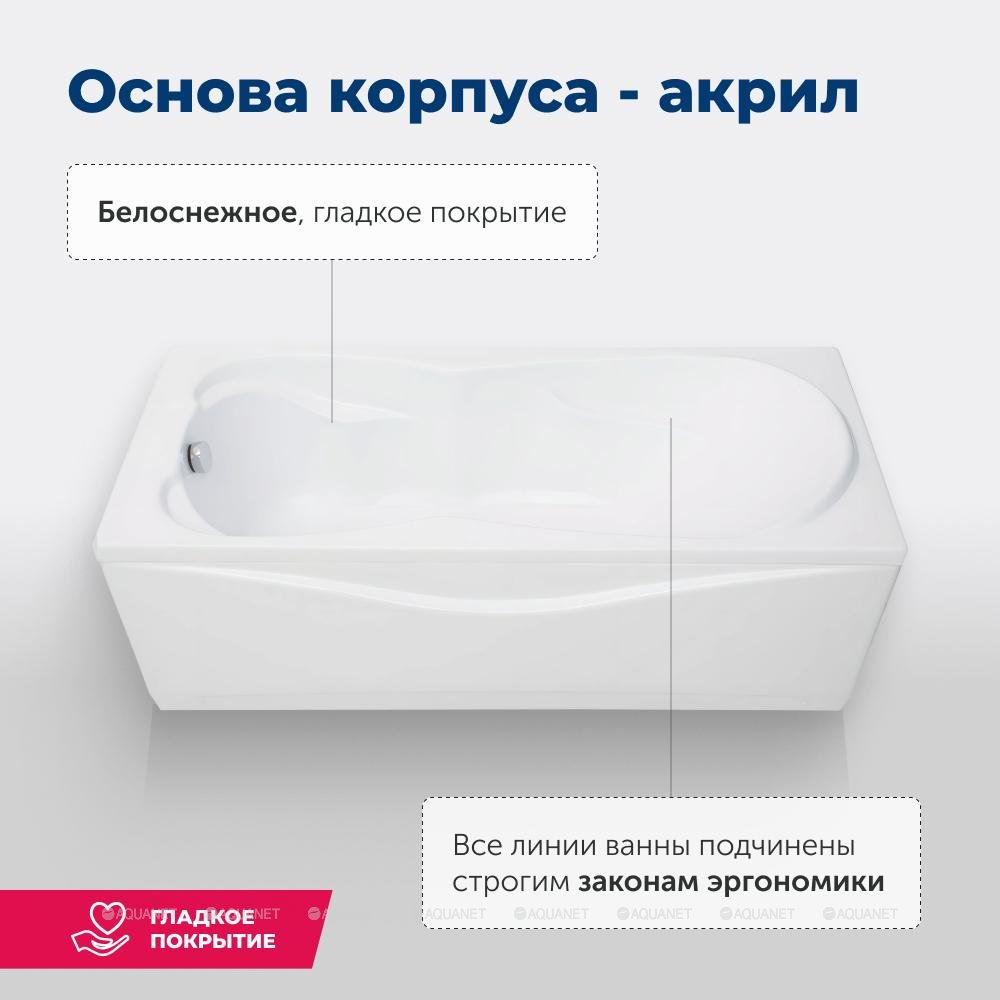 Акриловая ванна Aquanet (Акванет) Viola NEW 180x75 с каркасом