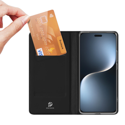 Чехол книжка из PU кожи черного цвета от Dux Ducis для Honor Magic 7 Pro, серия Skin Pro Series Case