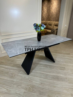 Кухонный раскладной стол "Хилтон", серый мрамор