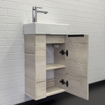 Comforty. Тумба-умывальник "Асти-40" дуб дымчатыйс раковиной Comforty 9140