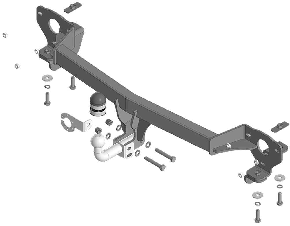 Фаркоп Motodor GAC GS8 2023 - н.в (с оцинков. шаром)(паспорт и сертификат в комплекте)(без электрики) арт.97803-A
