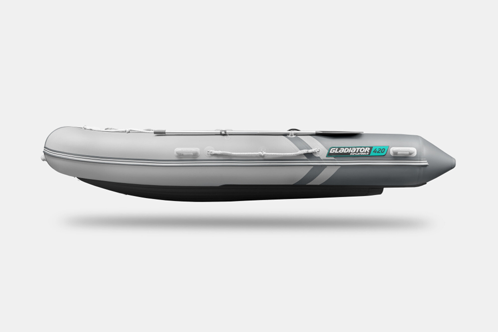 Надувная лодка GLADIATOR E420S светло-темносерый