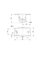 Колесо мебельное прорезиненное для дивана шкафа тумбочки