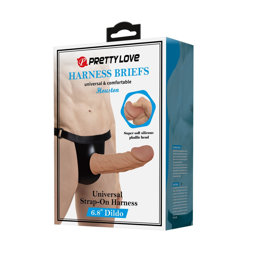 Полый страпон на регулируемых трусиках Houston - 17,5 см. (Цвет: телесный)