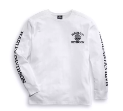 Лонгслив Skull Long Sleeve Tee - White Harley-Davidson