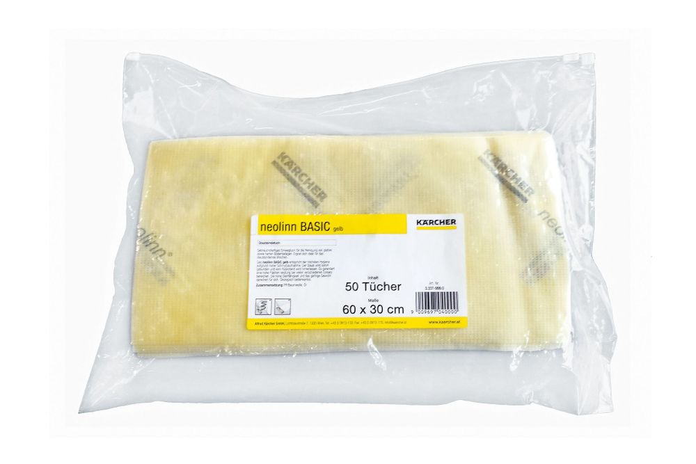 Салфетки для вытирания пыли neolinn BASIC, желтые, 60*30 см, 50 шт
