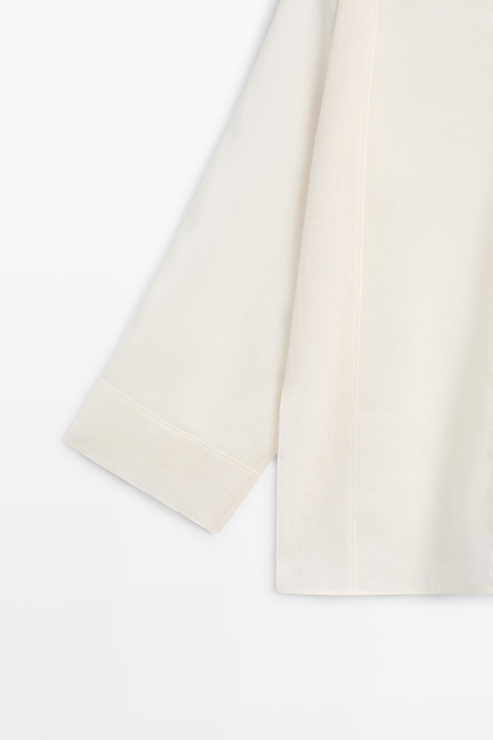 Massimo Dutti Блуза из струящейся ткани с декоративными швами, натуральный/кремовый