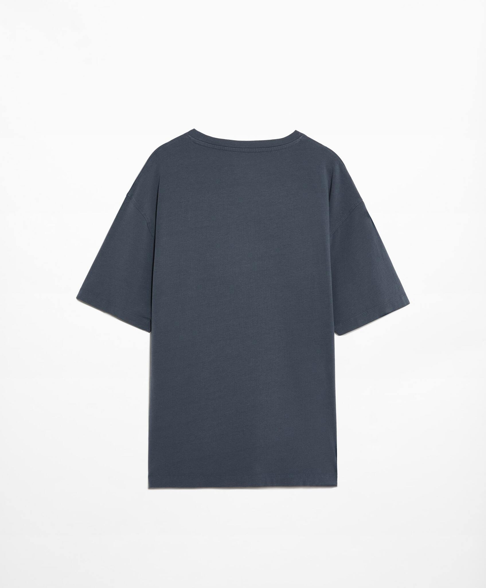 Oysho Футболка из смесового хлопка, стальной