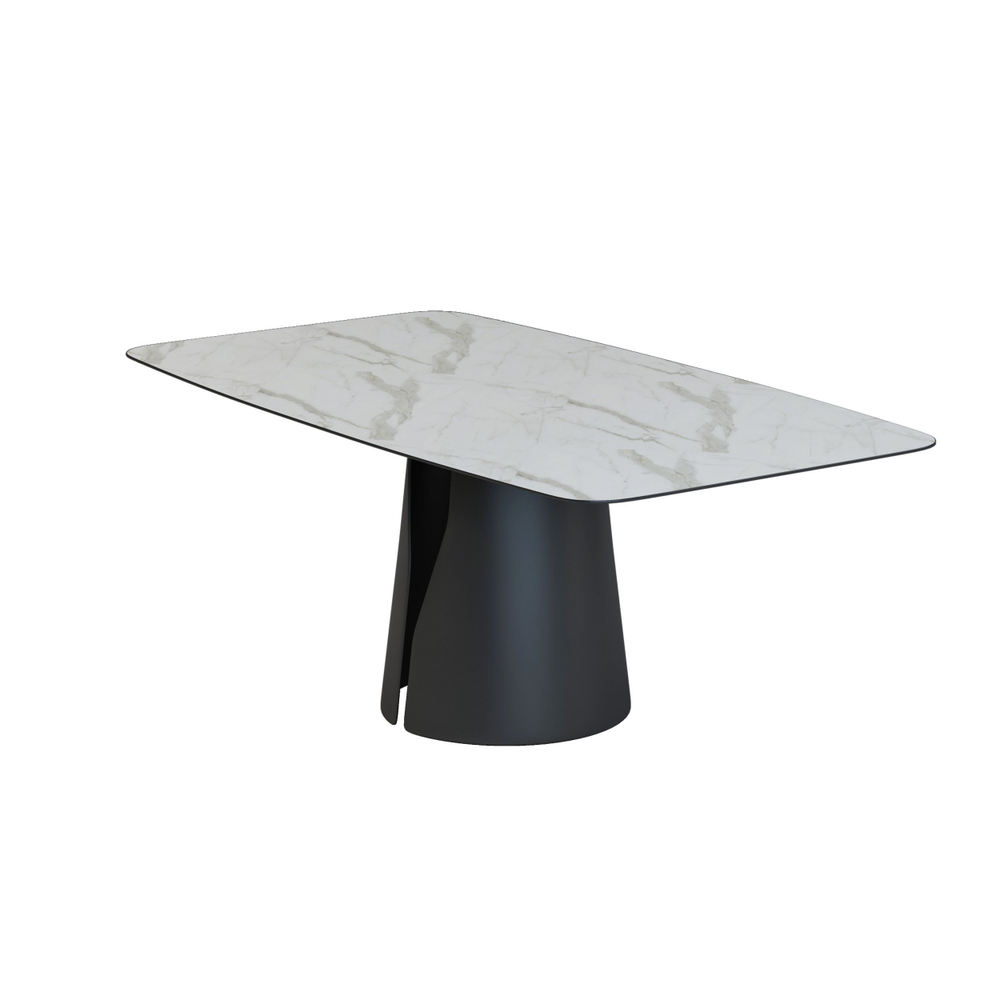 Стол овальный GIO 180, керамика матовая, белая