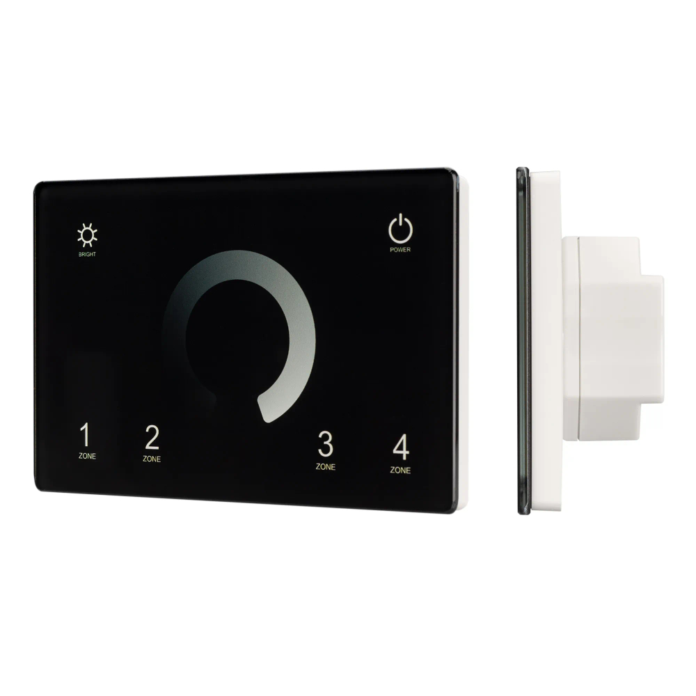Панель Sens SMART-P79-DIM Black (230V, 4 зоны, 2.4G) (Arlight, IP20 Пластик, 5 лет) 028399