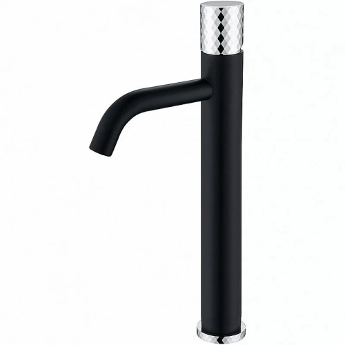 Смеситель для раковины Boheme Stick 122-BCR черный/ручка хром