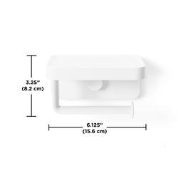 Держатель для туалетной бумаги с полкой Flex Adhesive, белый