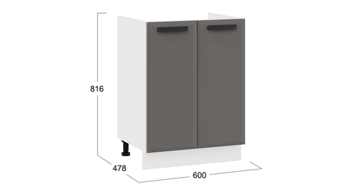 Шкаф напольный с двумя дверями (под накладную мойку) «Тиана»