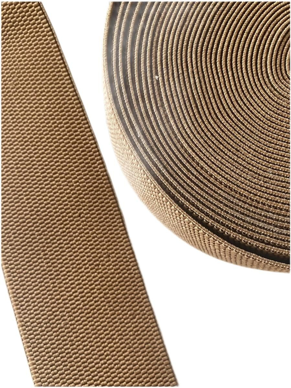 Резинка широкая 7 см цветная (бежевый) эластичная декоративная лента для поясов, одежды и рукоделия 1 м