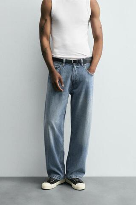 ZARA ДЖИНСЫ BAGGY FIT, ВЫЦВЕТШИЙ СИНИЙ