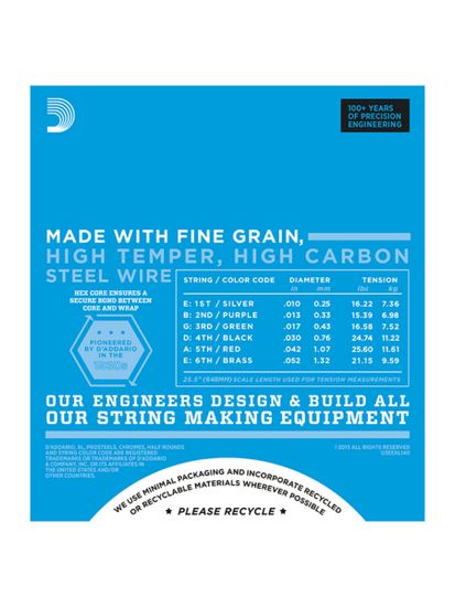 Струны для электрогитары 10-52 D'ADDARIO EXL140