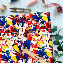 Ткань атлас «пляж и шанзелизе» пабло пикассо