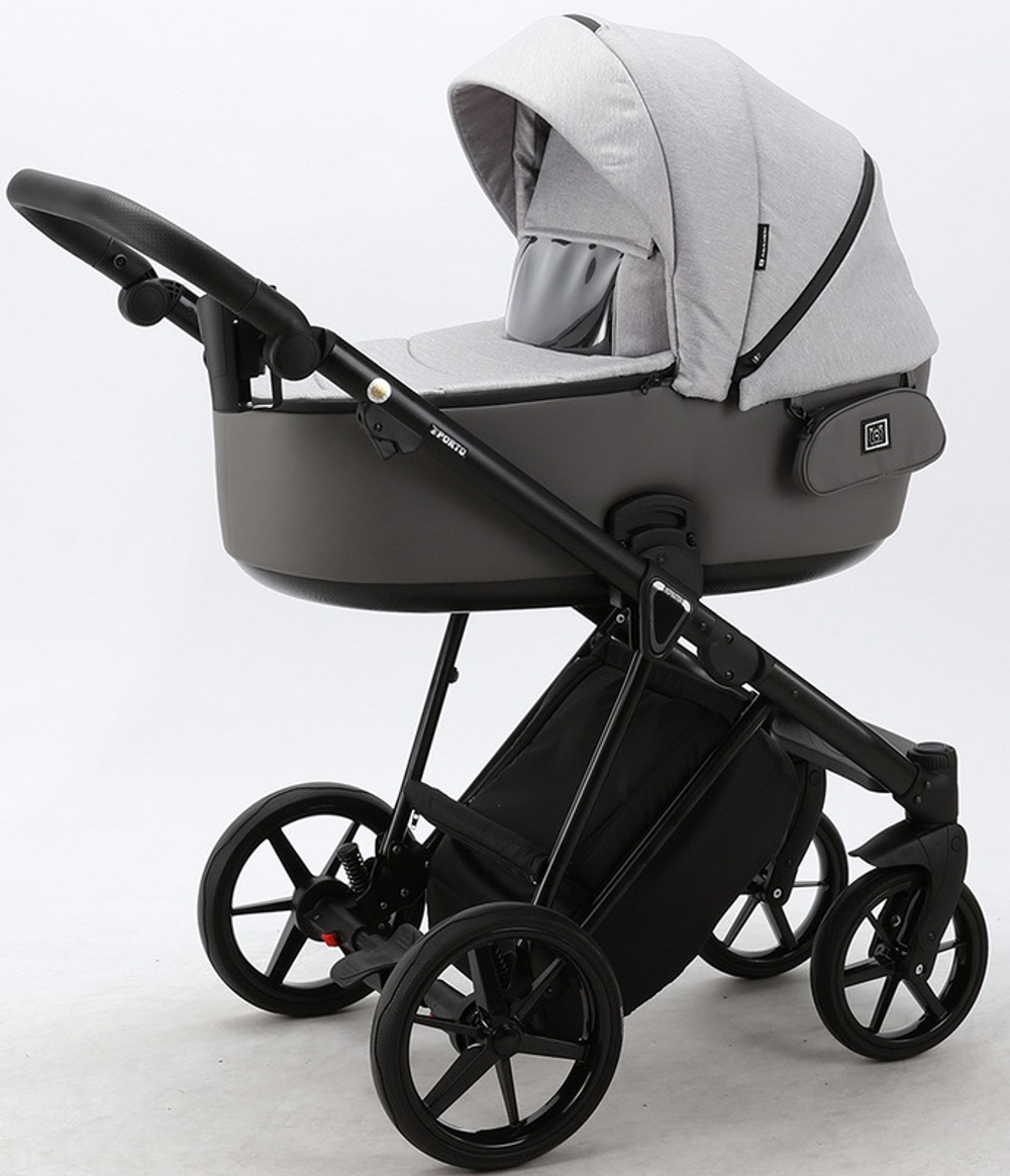 Детская коляска Adamex Porto 2 в 1 PO-PS79 (СВ.СЕР+СЕР.КОЖА)