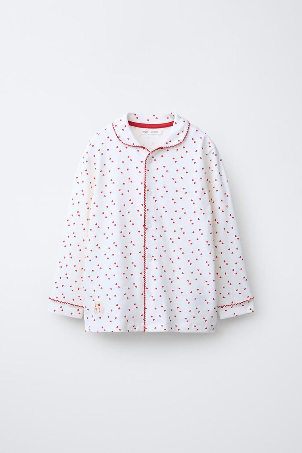 ZARA ПИЖАМА С ПРИНТОМ «СЕРДЦА», ЭКРЮ