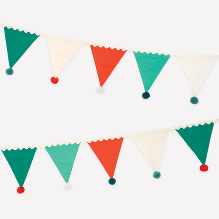 Гирлянда новогодняя текстильная с помпонами 1,8 м