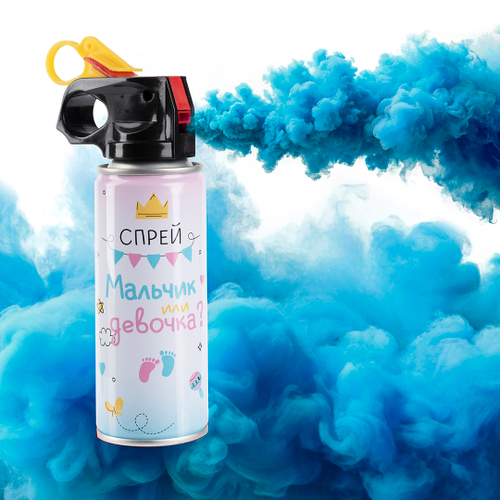 Спрей краска Холи для Гендер Пати, 6-7 сек, Голубой, в коробке 100 г ВВ