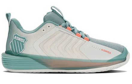 Женские теннисные кроссовки K-Swiss Ultrashot 3 - blanc de blanc/nile blue/desert flower