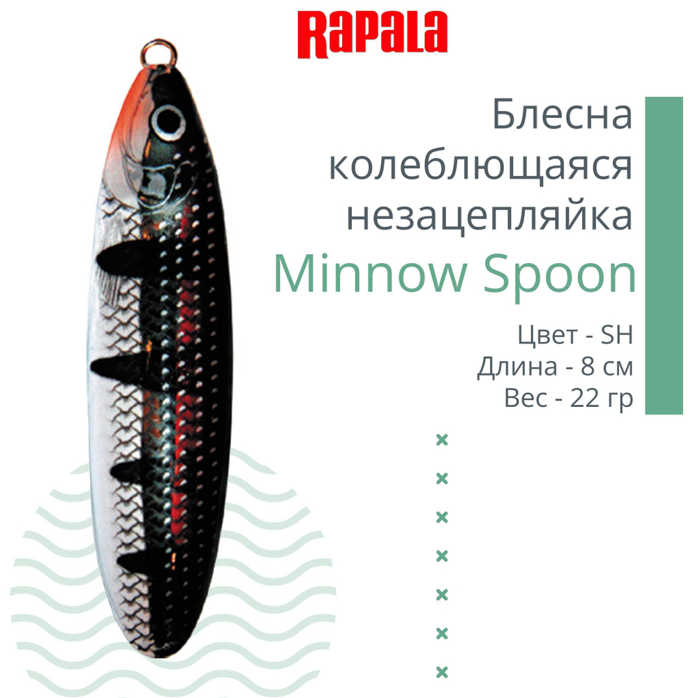 Блесна для рыбалки колебалка Minnow Spoon, 8см, 22гр