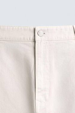 ZARA БРЮКИ-КАРГО STRAIGHT FIT, КАМЕННО-СЕРЫЙ