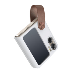 Чехол белого цвета (Morning White) с мягким силиконовым покрытием от Nillkin для OPPO Find N2 Flip, серия Flex Flip