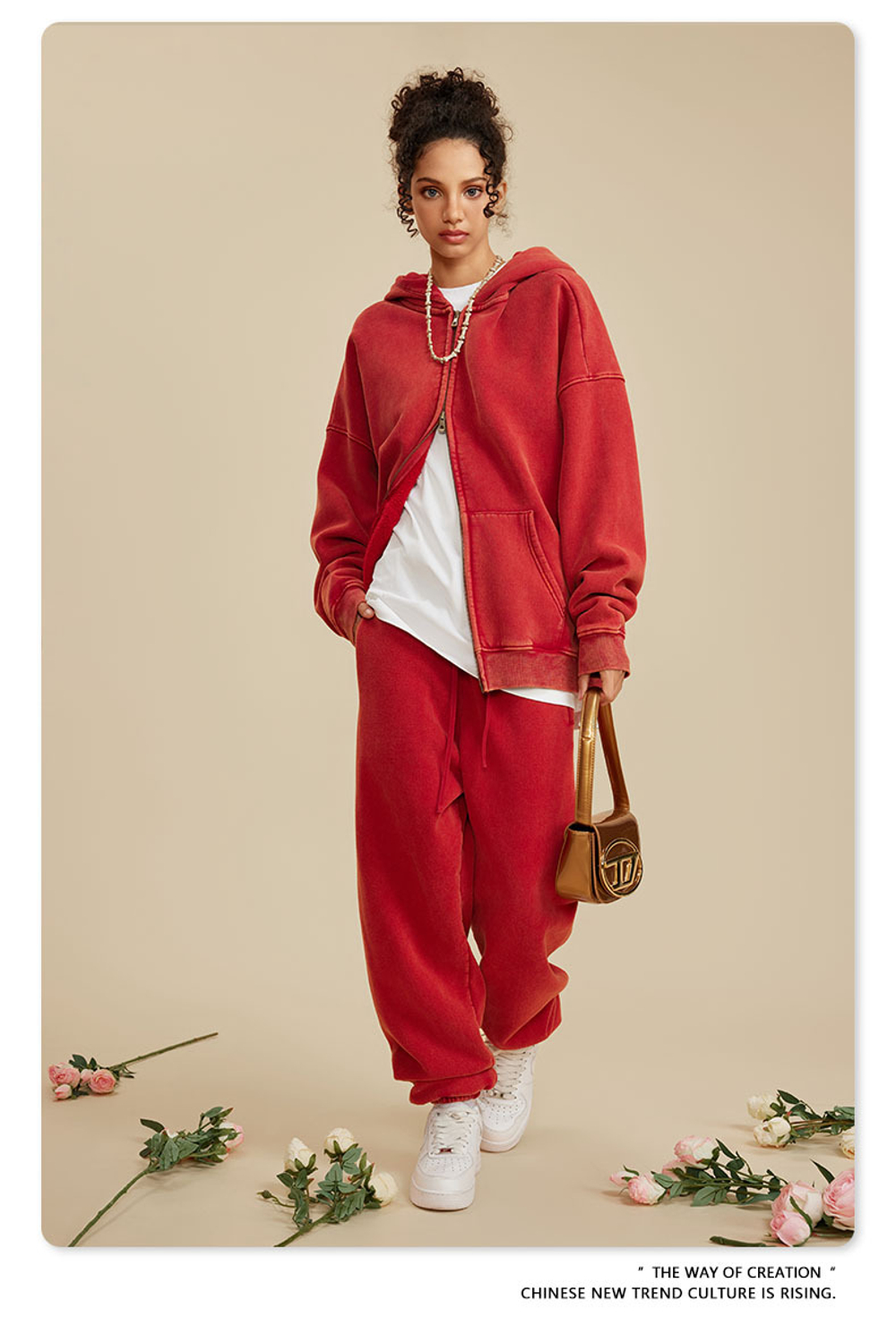 Женский американский модный брендовый костюм с эффектом потёртости и капюшоном,бархатная толстовка с двойной молнией